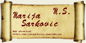 Marija Šarković vizit kartica